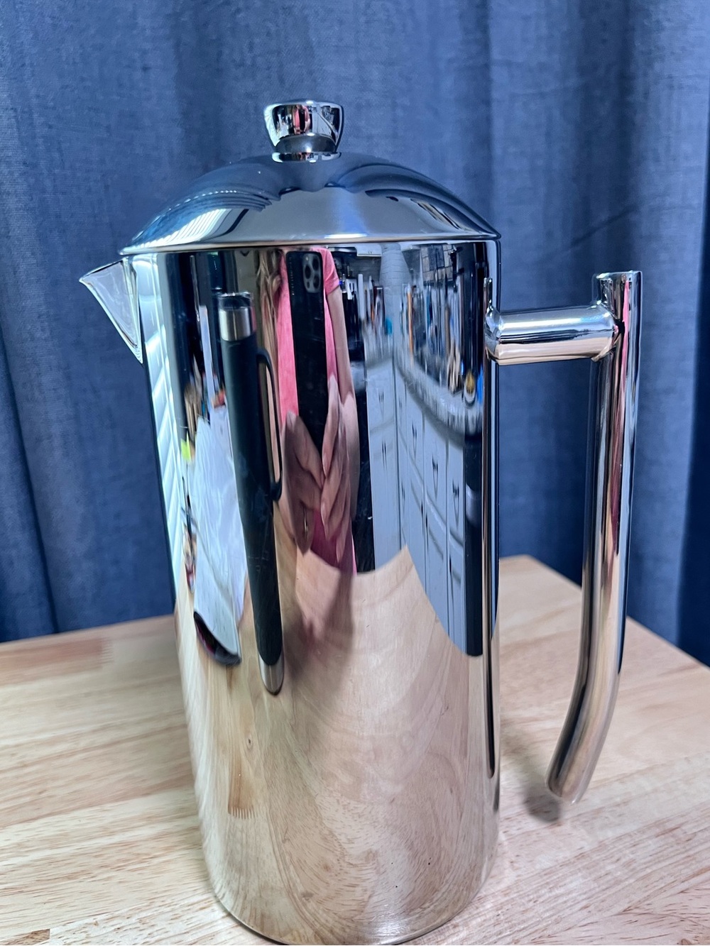 Frieling Stainless Steel 42 oz French Coffee Press Polished Stainless EUC ❤️